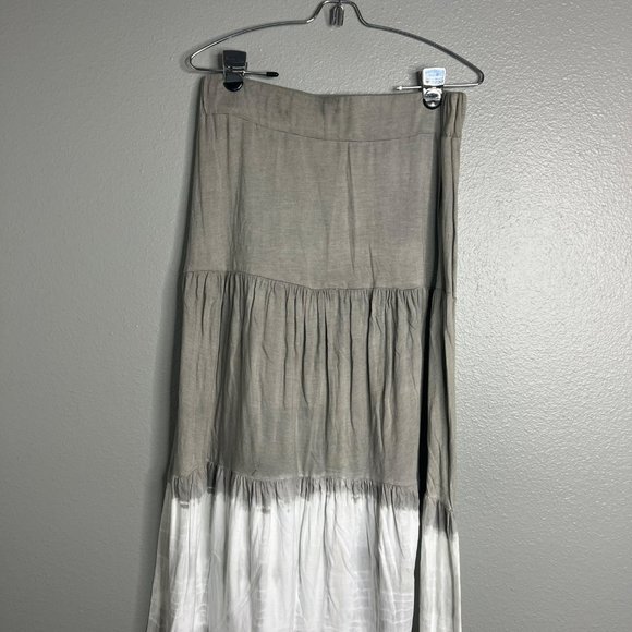 NEW Michael Stars Pull On Tie Dye Midi Maxi Casual Flowy Skirt Ombre Large - Picture 7 of 7